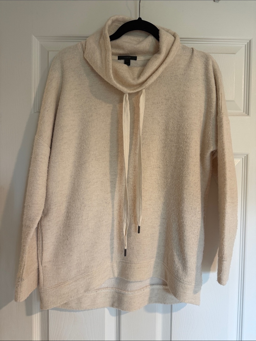 J. Crew Cream Cowl Neck Drawstring Sweater